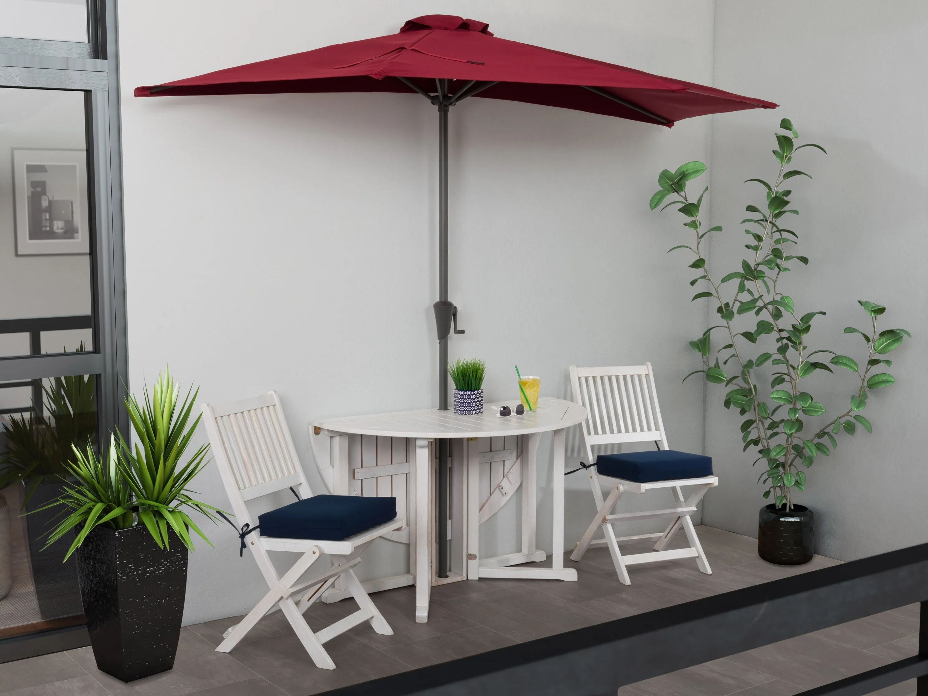 8.5ft Red Half Umbrella