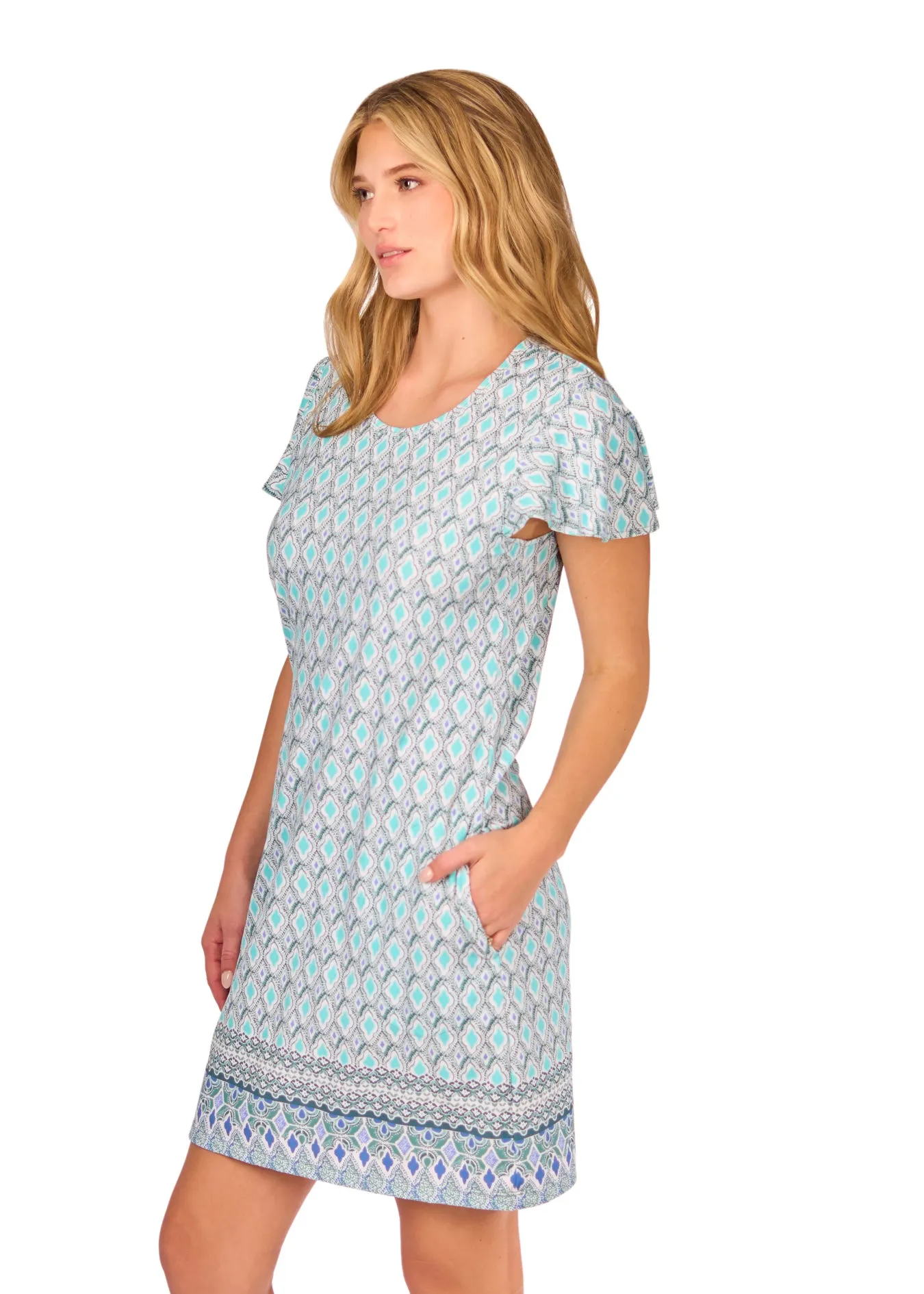Amalfi Coast Ruffle Short Sleeve Dress
