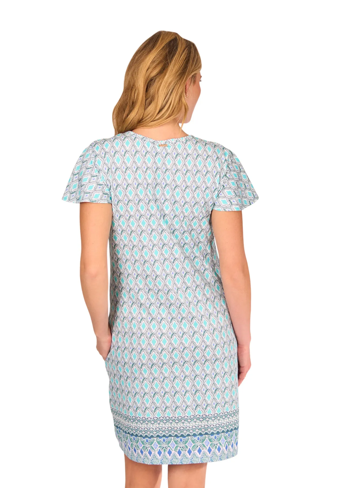 Amalfi Coast Ruffle Short Sleeve Dress