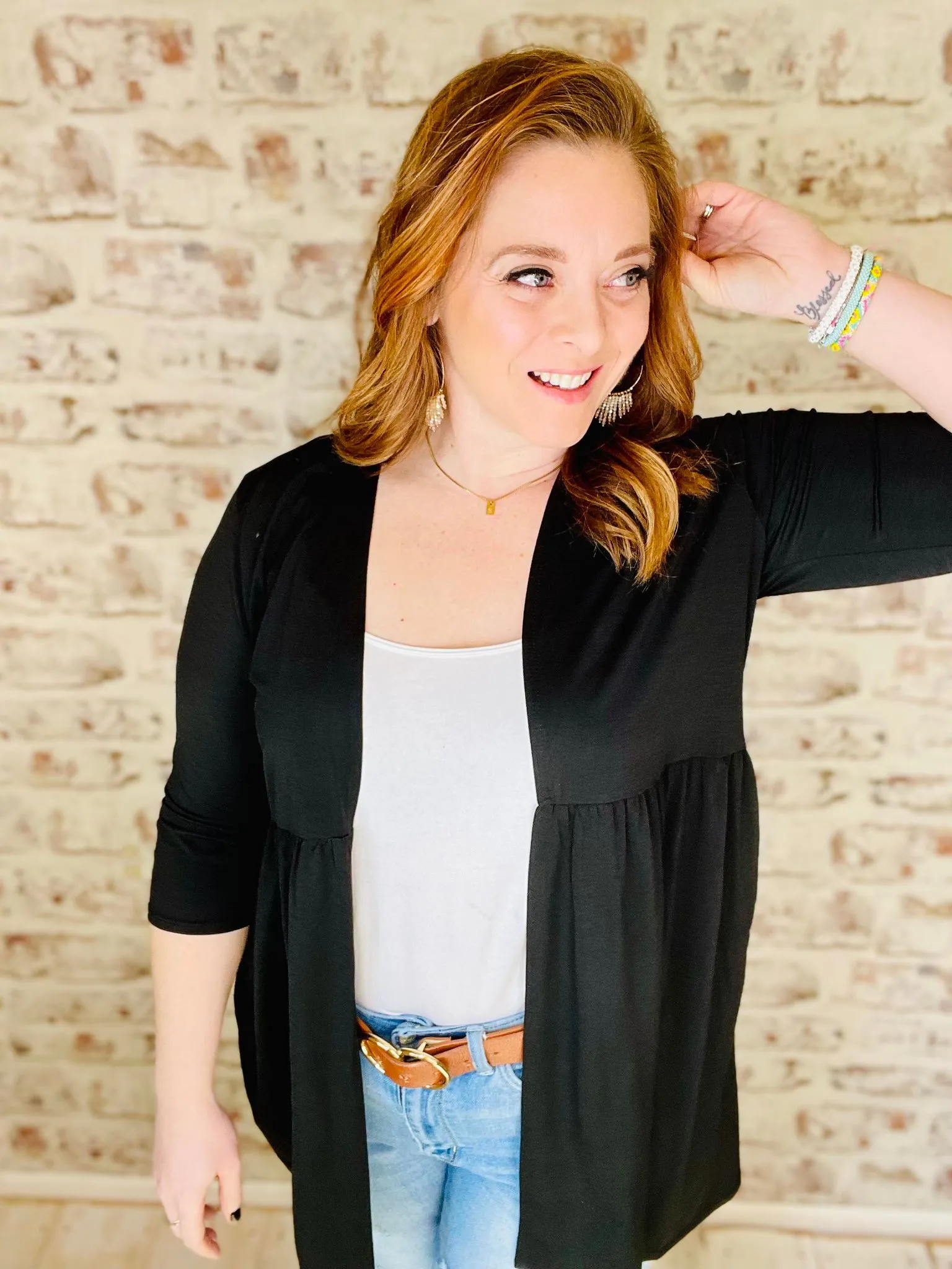 Black Ruffle Cardigan