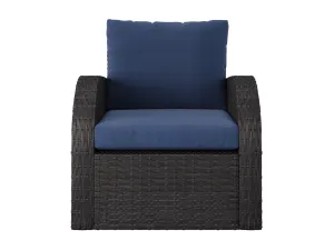 Blue Outdoor Wicker Chair