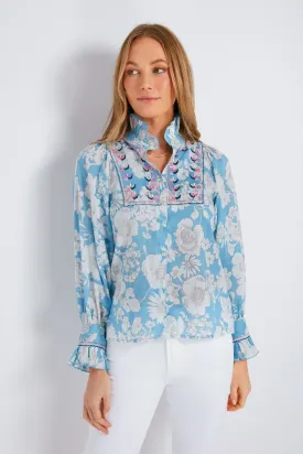 Blue Peony Blouse