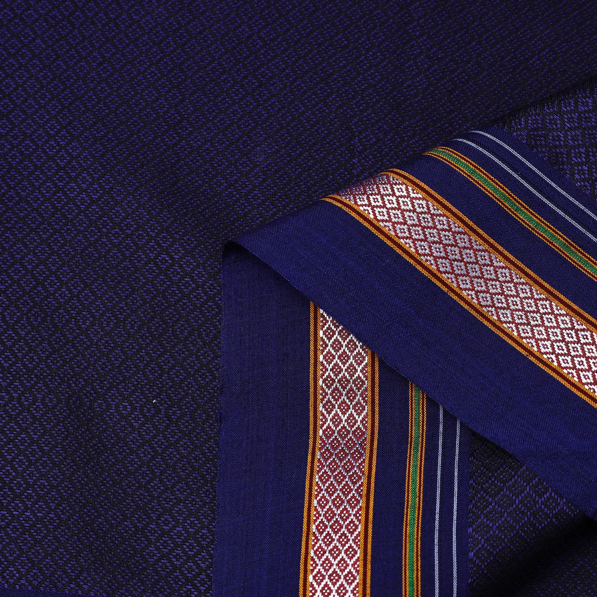 Blue - Traditional Khun Weave Cotton Fabric 47