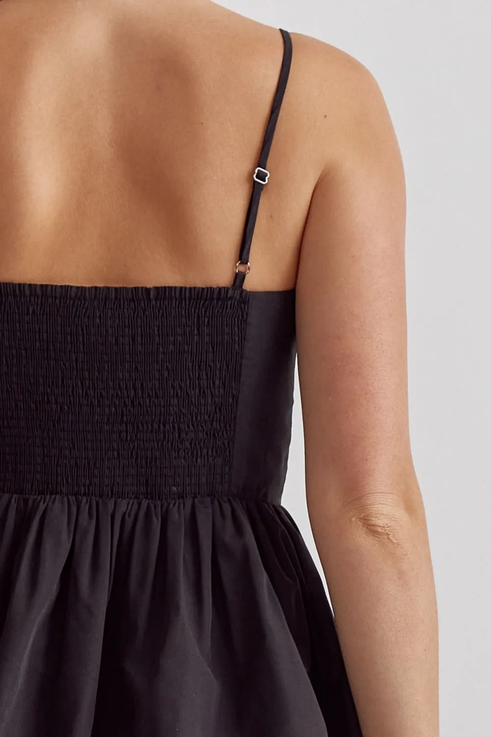 Bubble Hem Spaghetti Strap Mini Dress