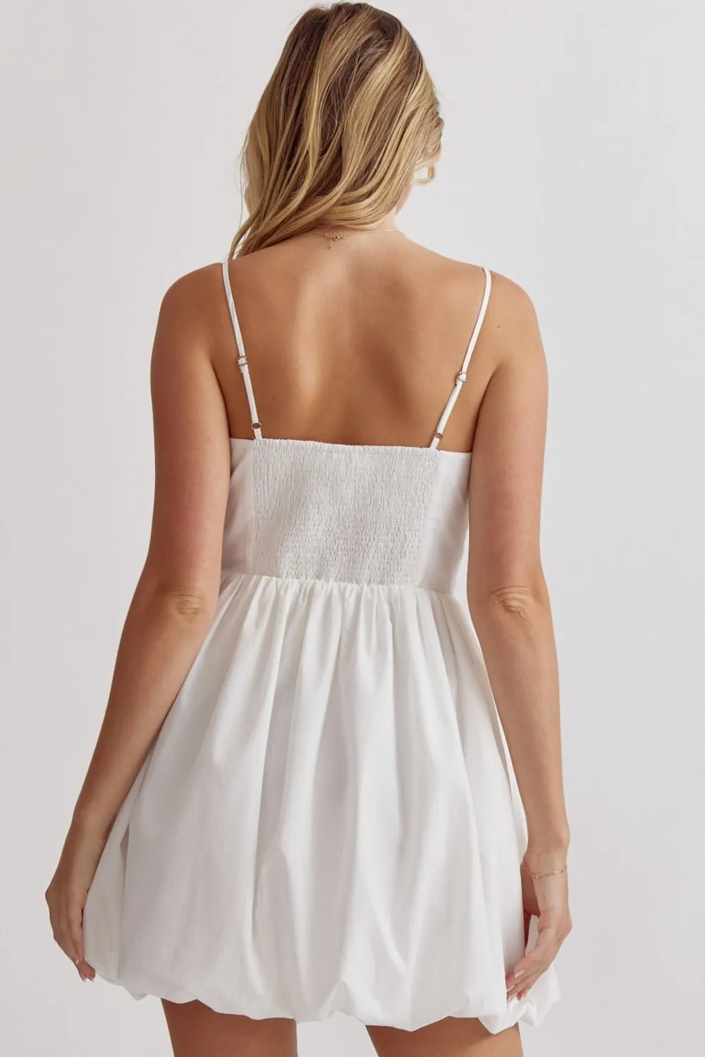 Bubble Hem Spaghetti Strap Mini Dress