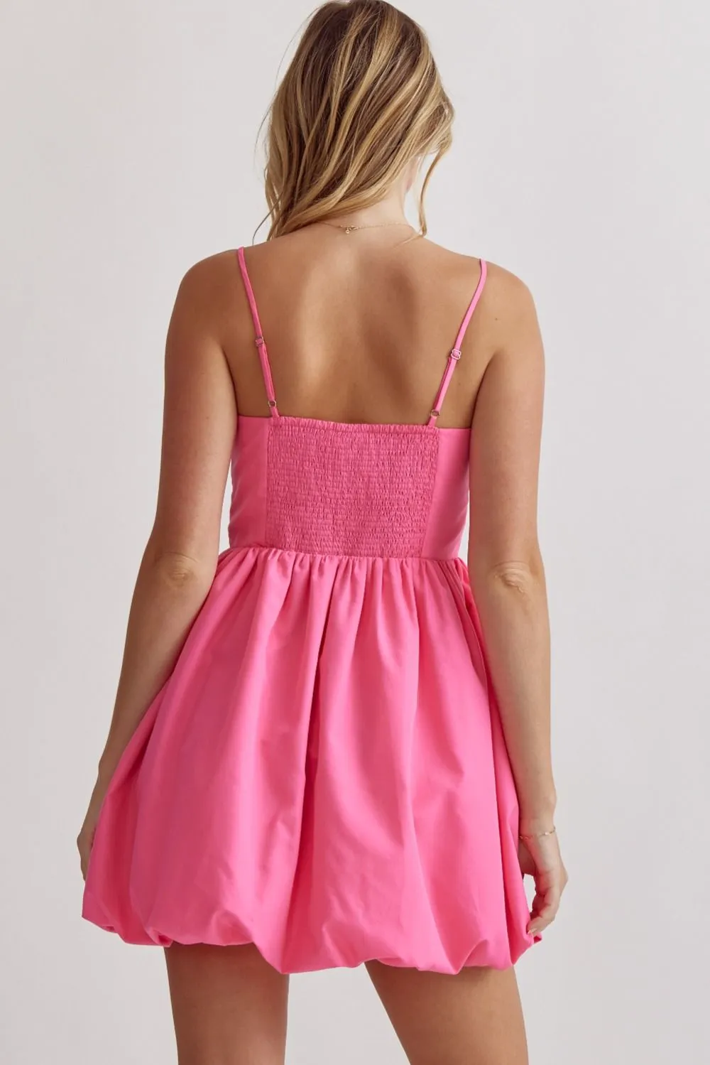 Bubble Hem Spaghetti Strap Mini Dress