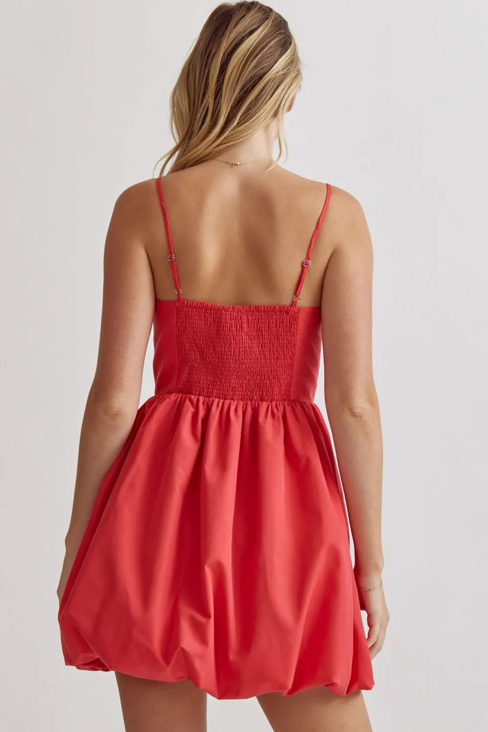 Bubble Hem Spaghetti Strap Mini Dress