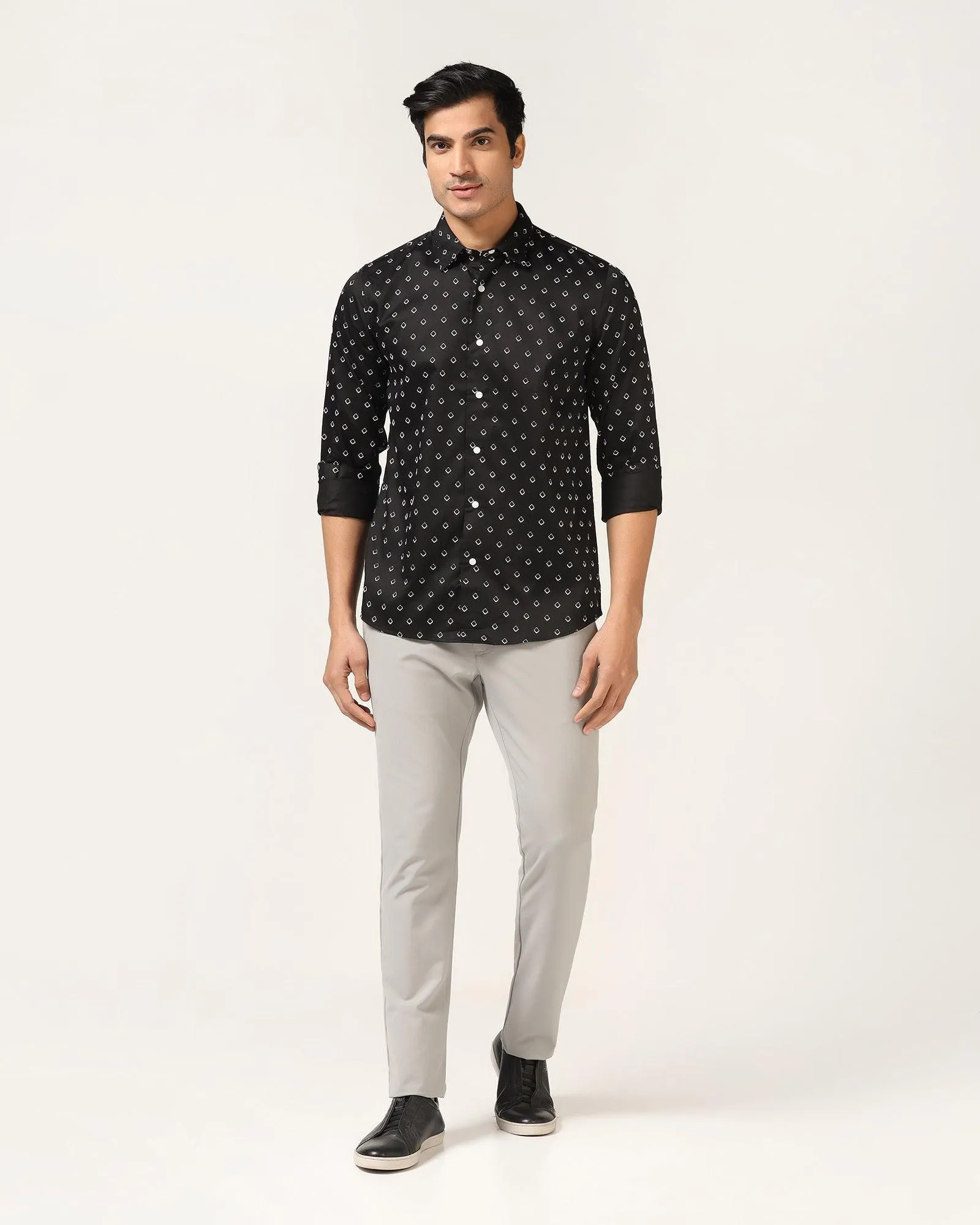Casual Black Printed Shirt - Dynamo