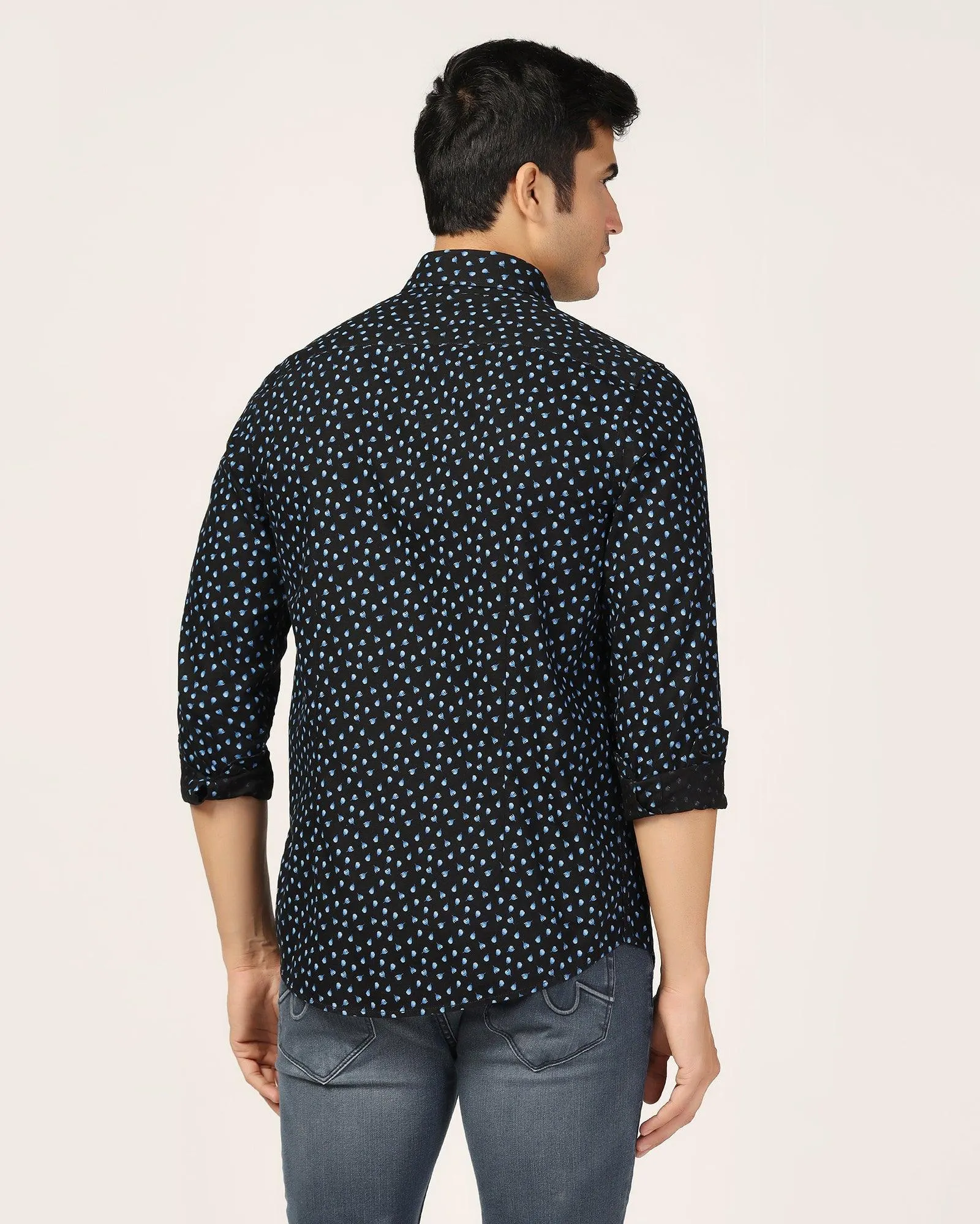 Casual Navy Printed Shirt - Ziff