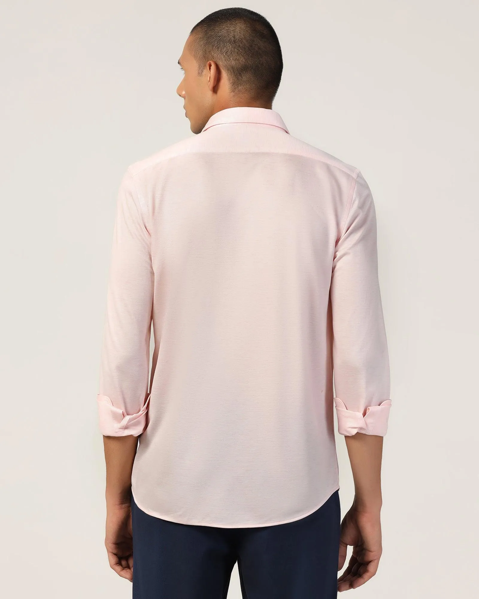 Casual Pink Textured Shirt - Alyn