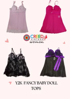 CR2858 Y2K Fancy Baby Doll Tops - 10 Pcs