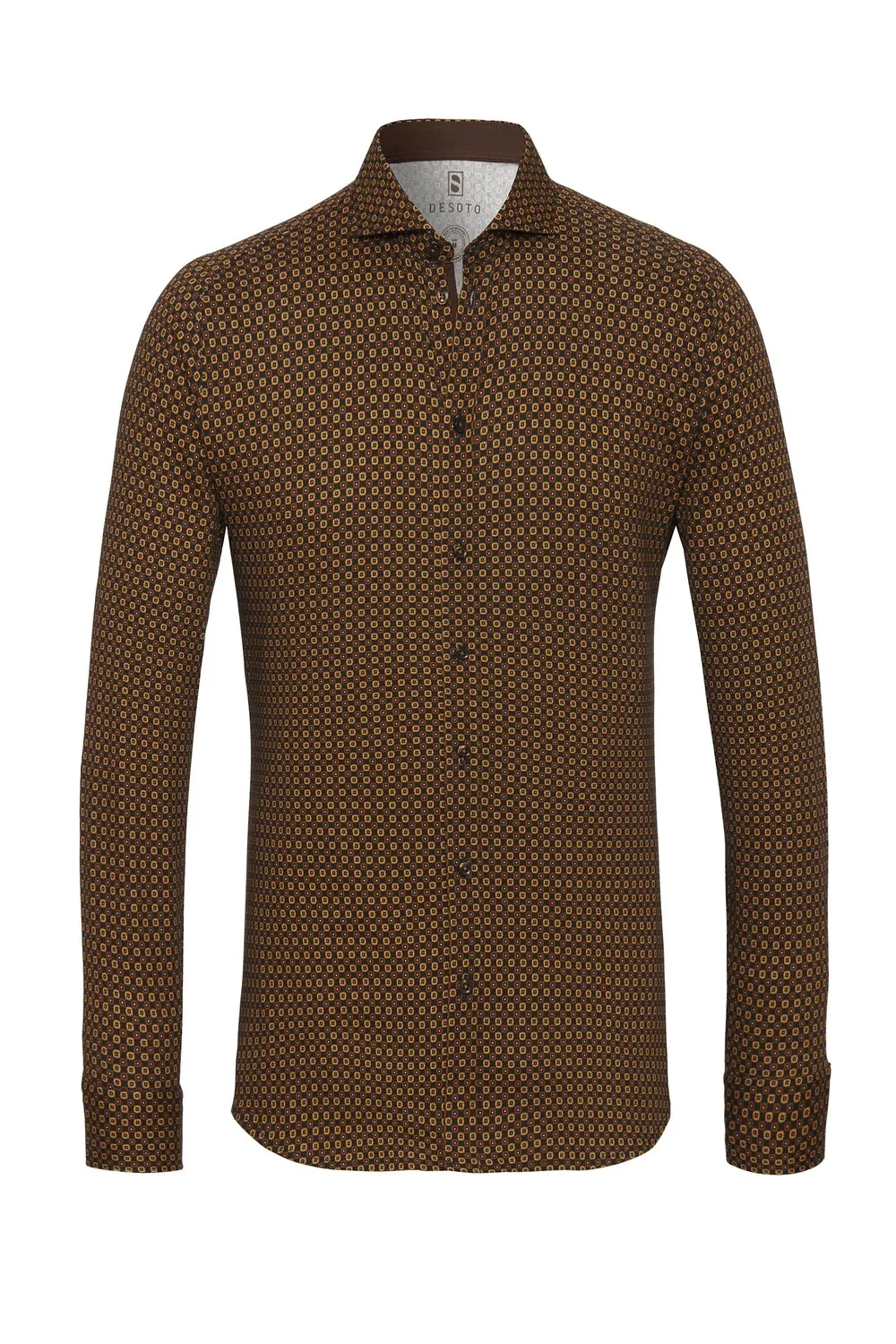 Desoto Slim Button Down Shirt, Brown