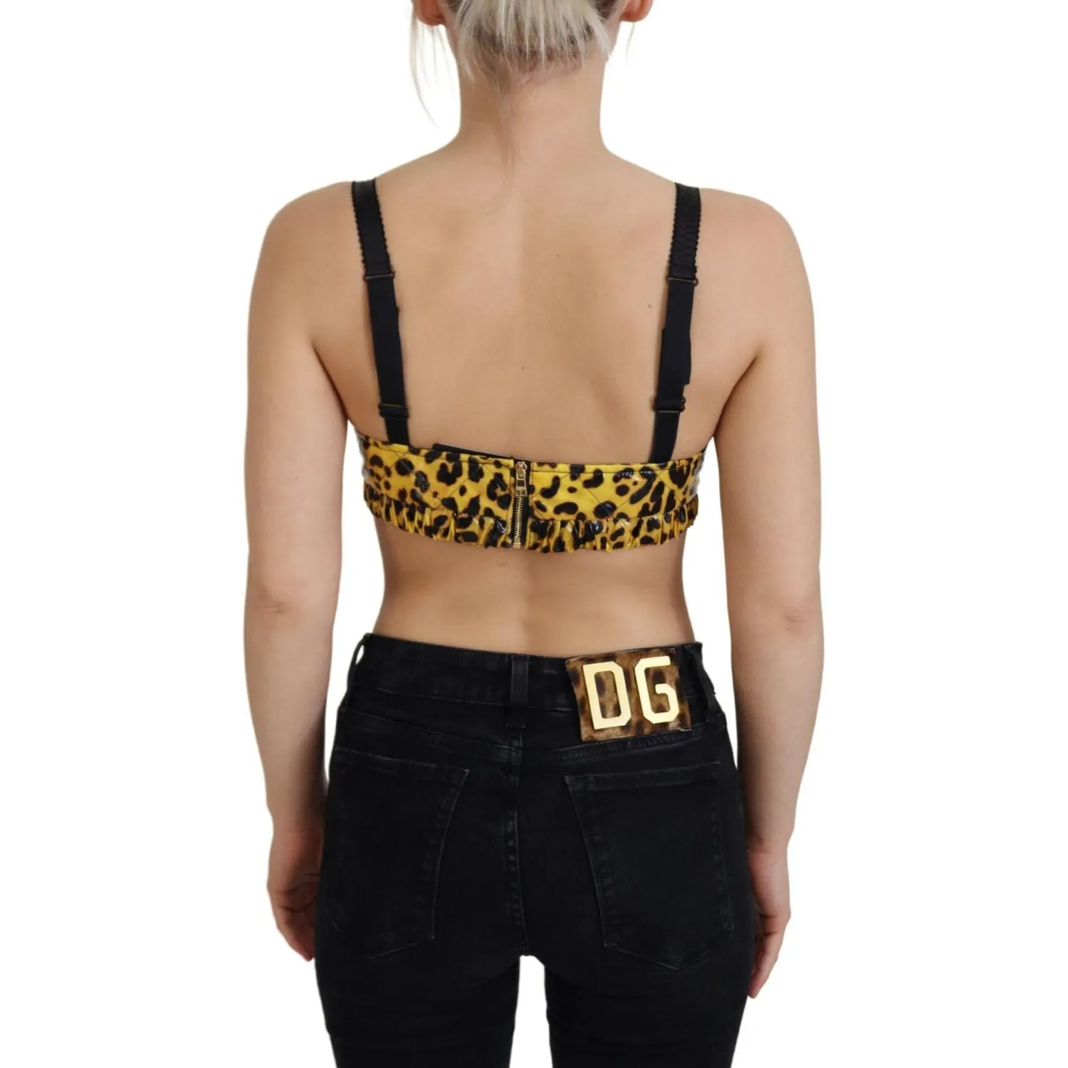 Dolce & Gabbana Chic Leopard Print Sleeveless Corset Top