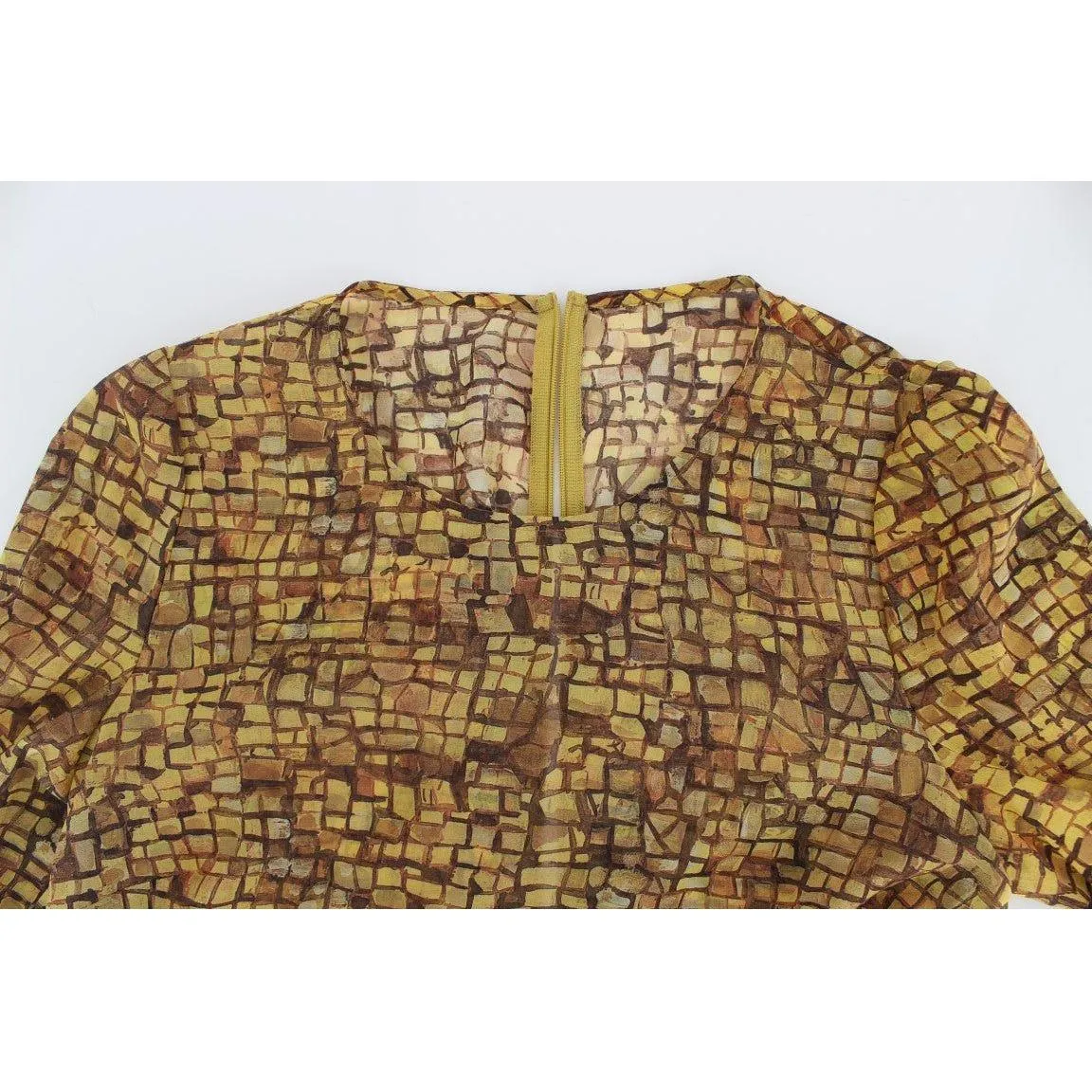 Dolce & Gabbana Sicilian Mosaic Print Silk Blouse
