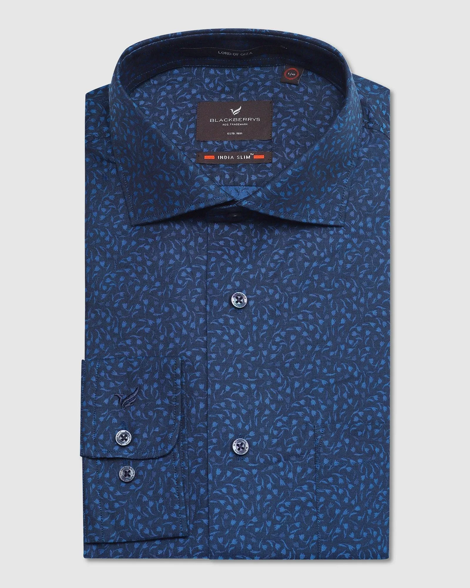 Formal Blue Printed Shirt - Jedi