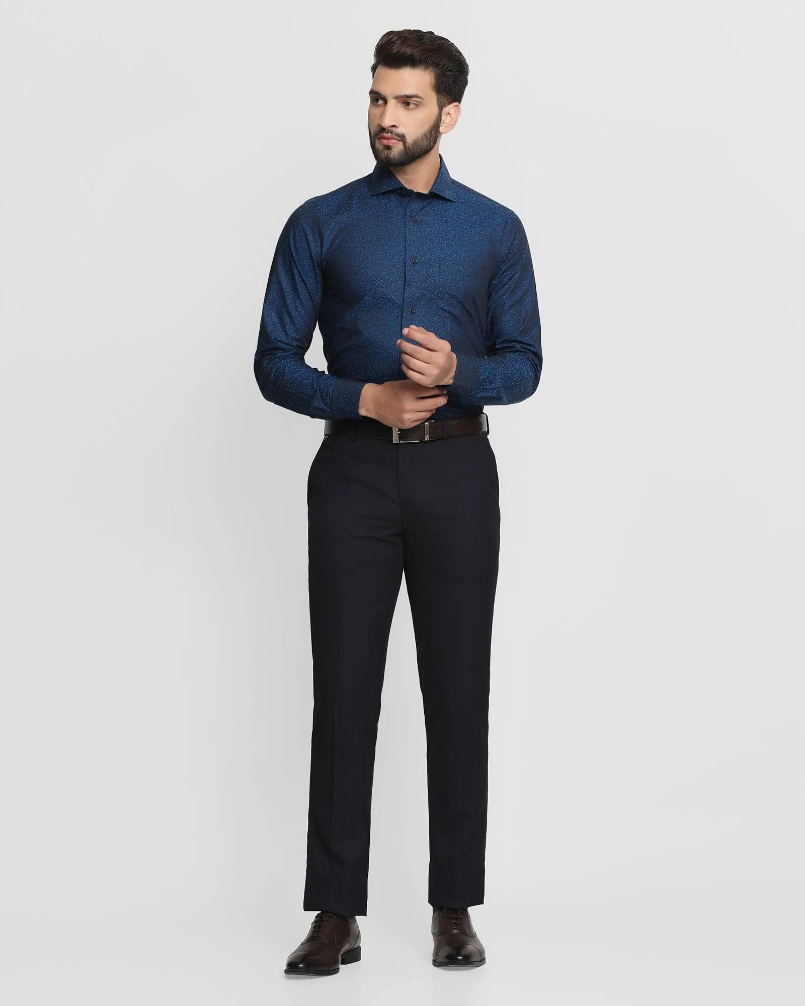 Formal Blue Printed Shirt - Jedi