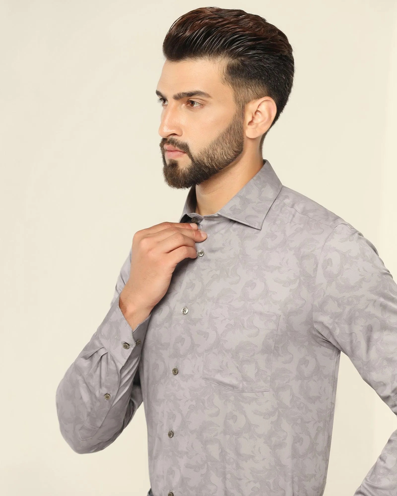 Formal Grey Printed Shirt - Penny
