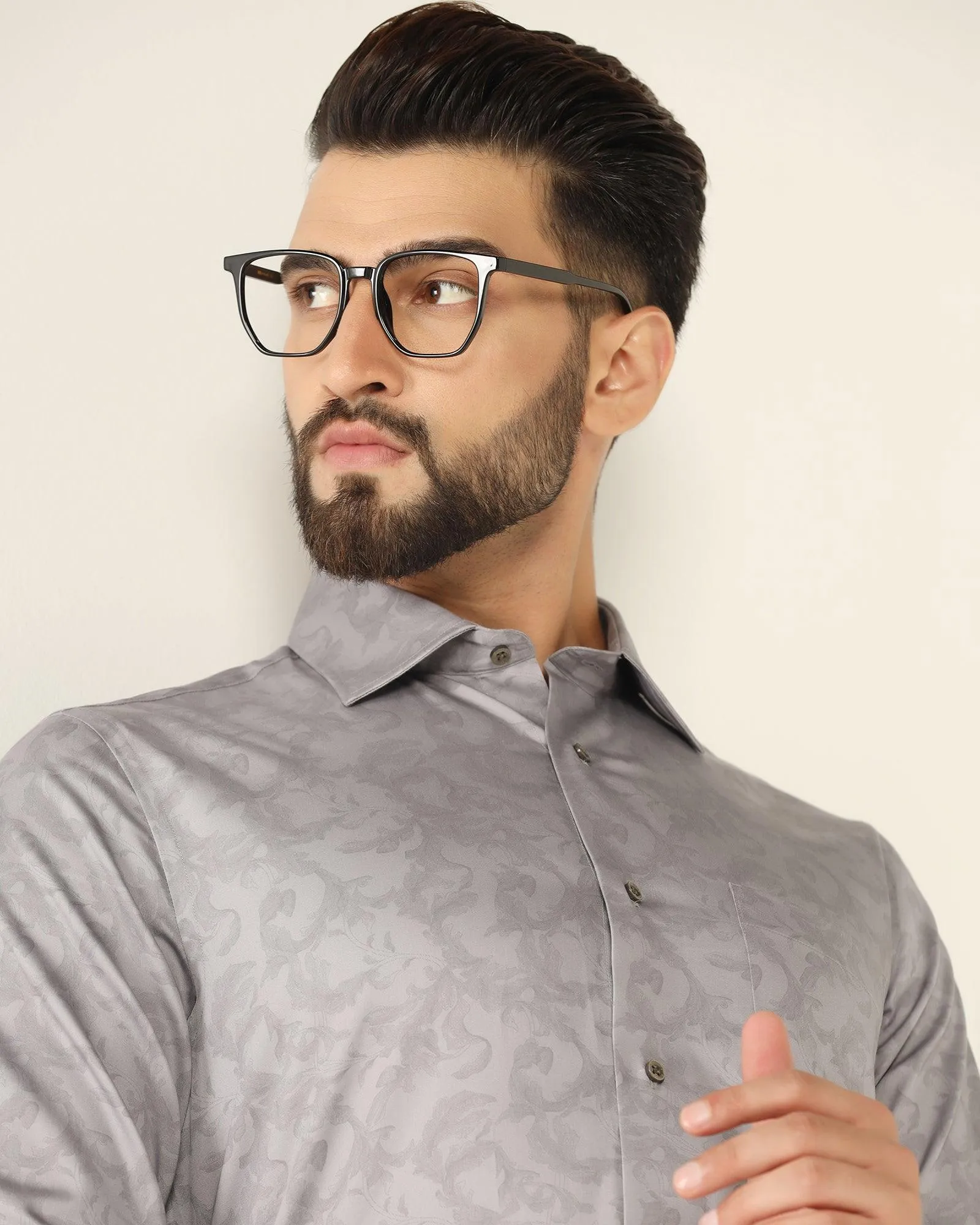 Formal Grey Printed Shirt - Penny