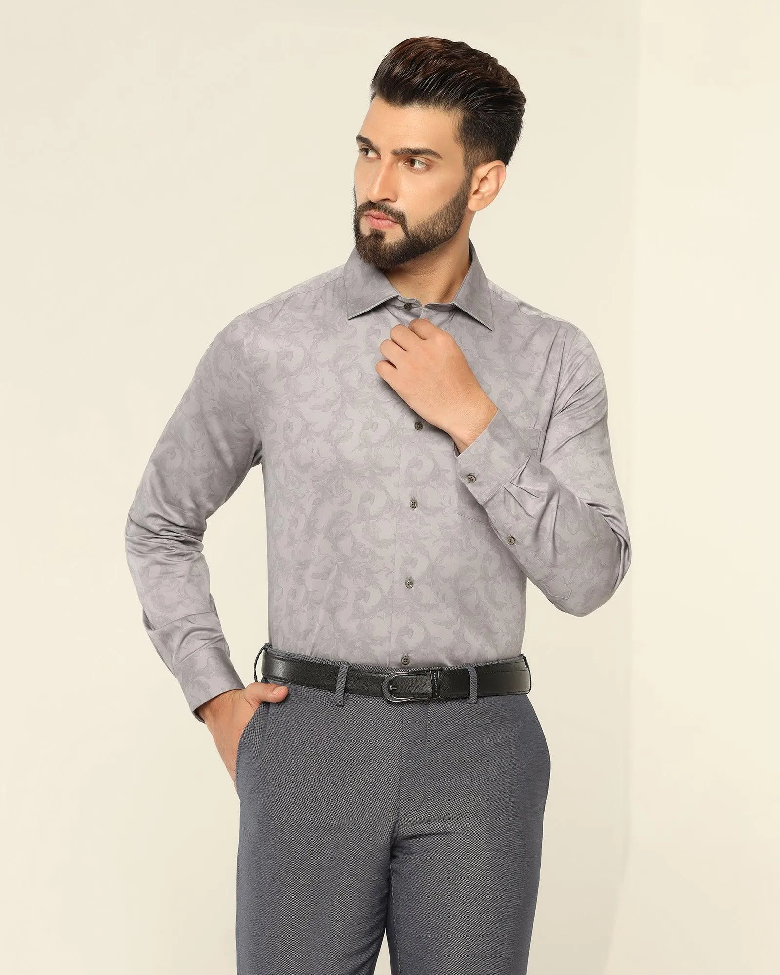 Formal Grey Printed Shirt - Penny