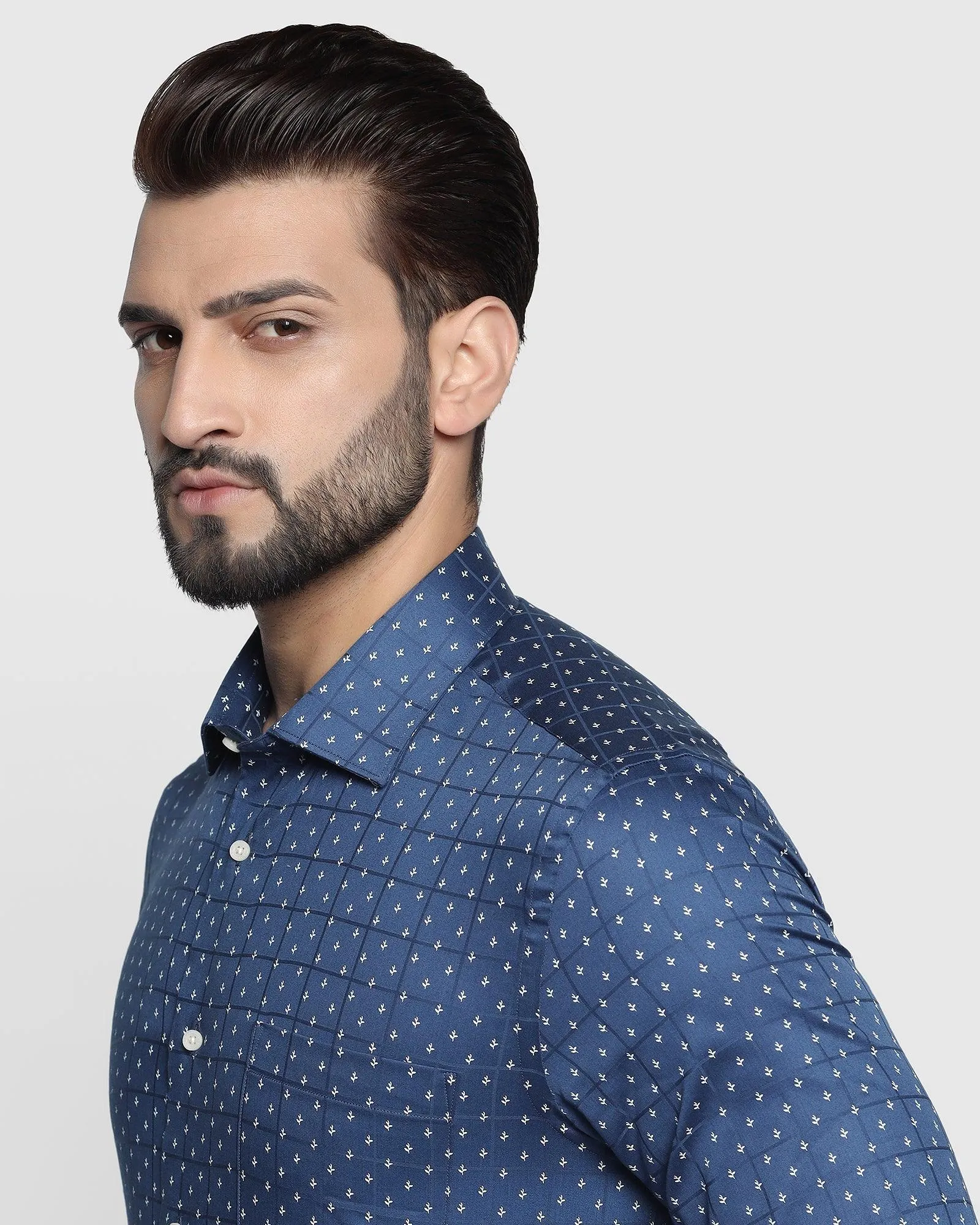 Formal Navy Printed Shirt - Spark