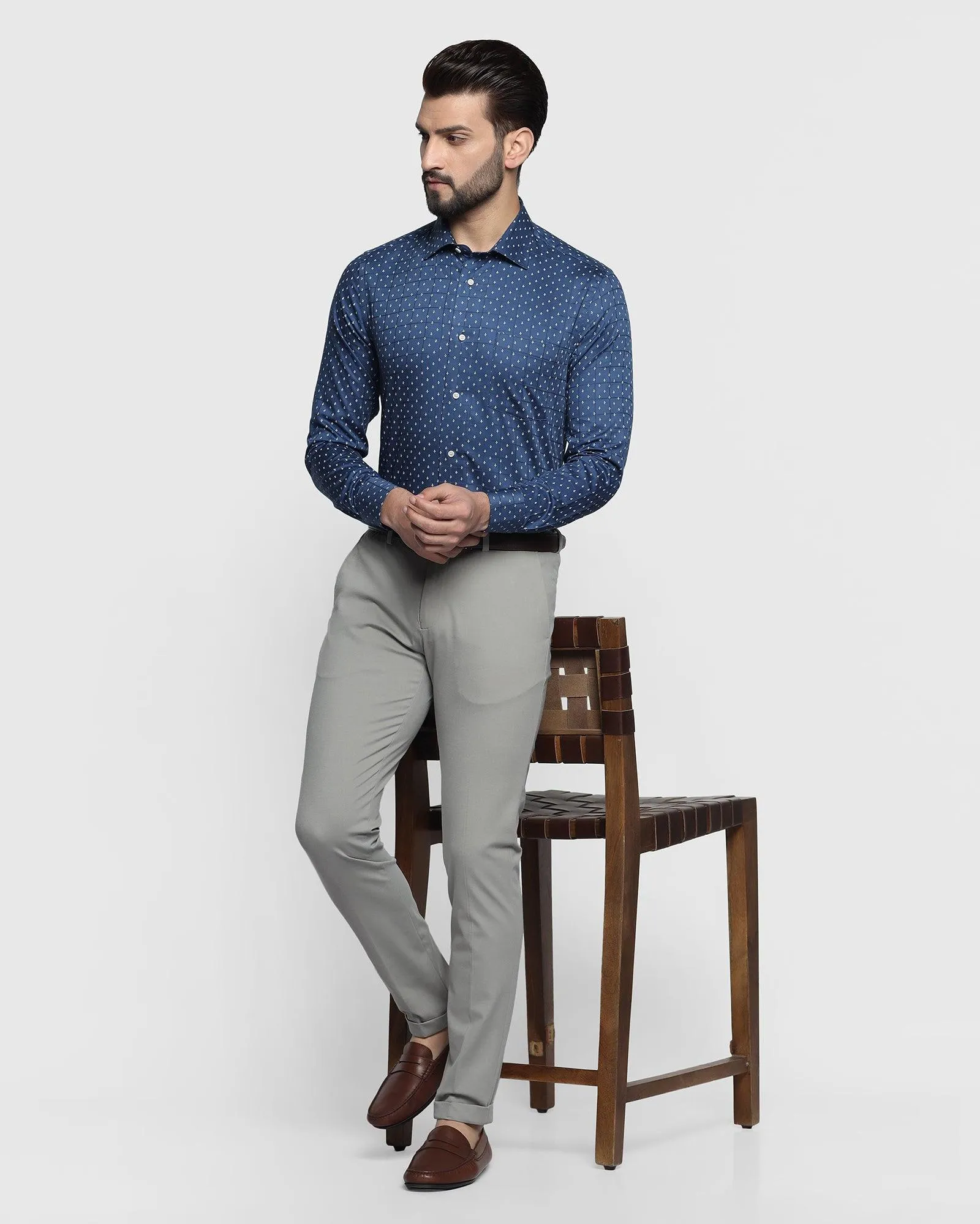 Formal Navy Printed Shirt - Spark
