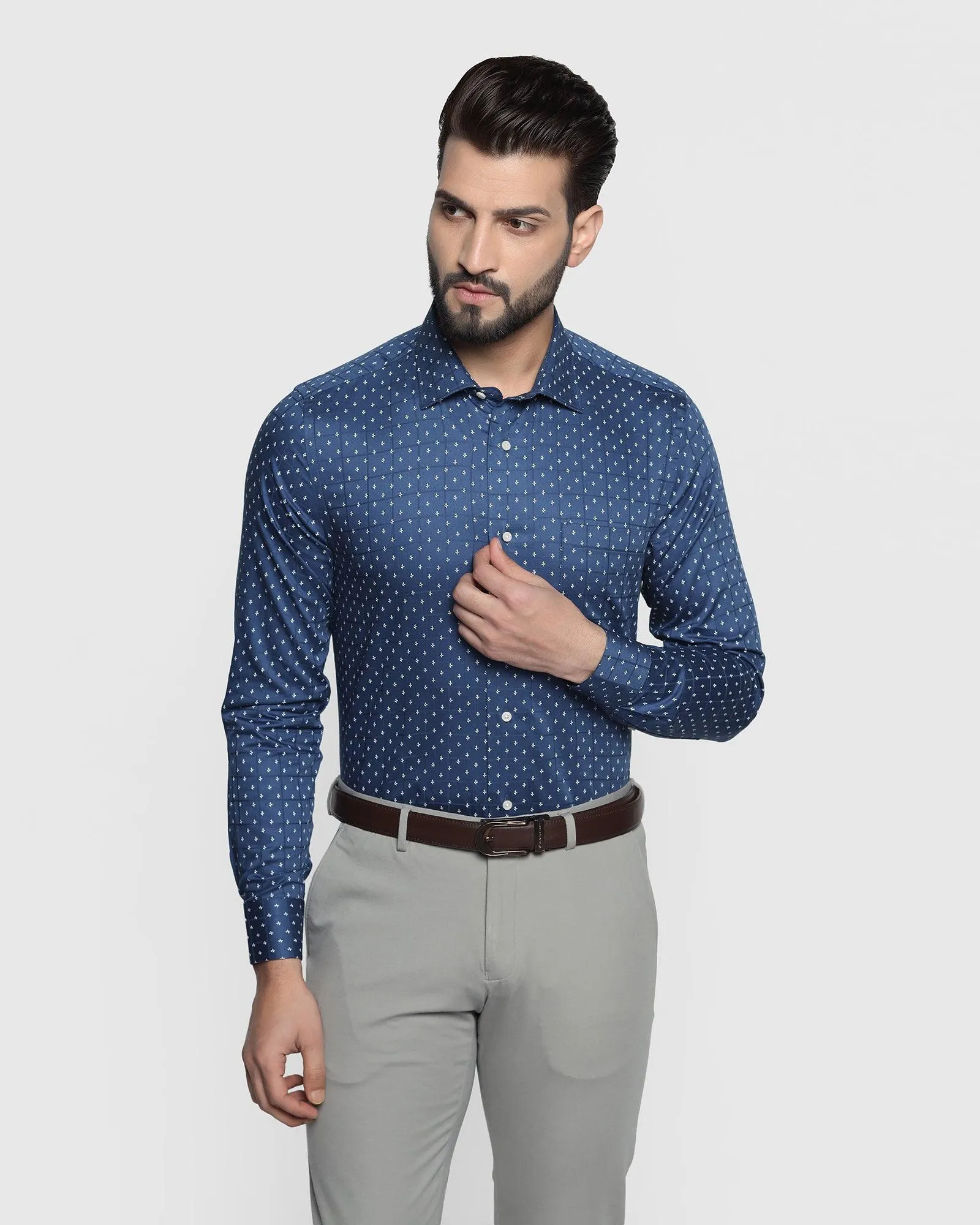 Formal Navy Printed Shirt - Spark