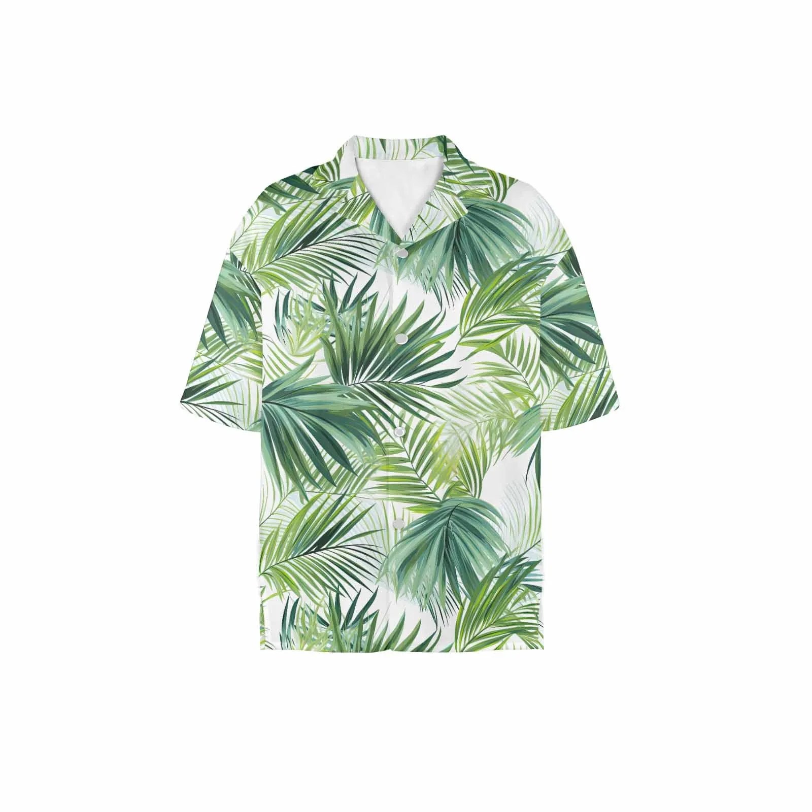Green Palm Leaves Women's Hawaiian Shirt