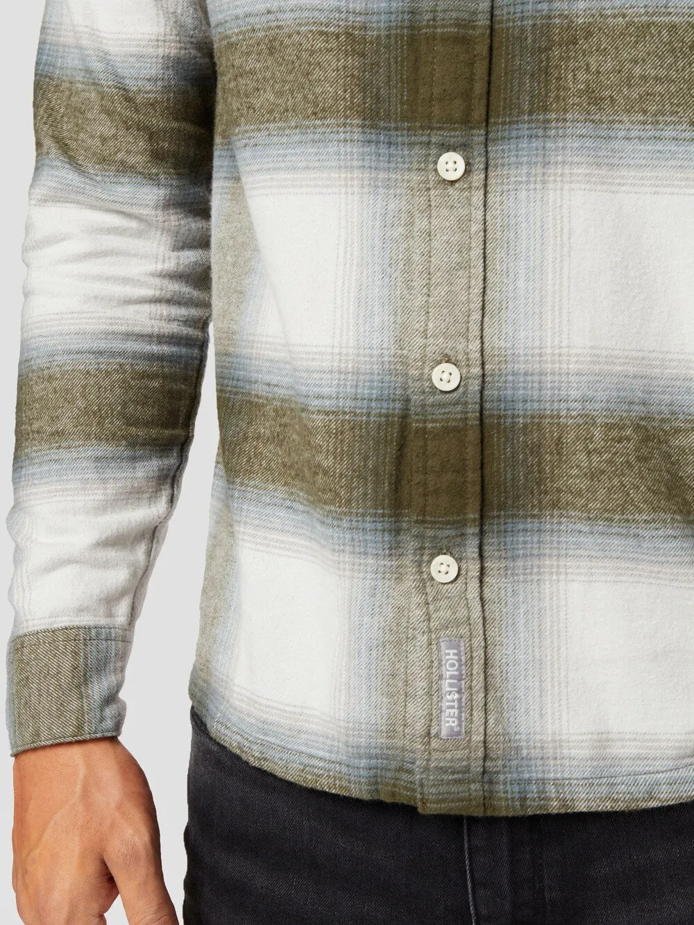 Hollister HOLIDAY Regular Fit Button Down Shirt, Khaki