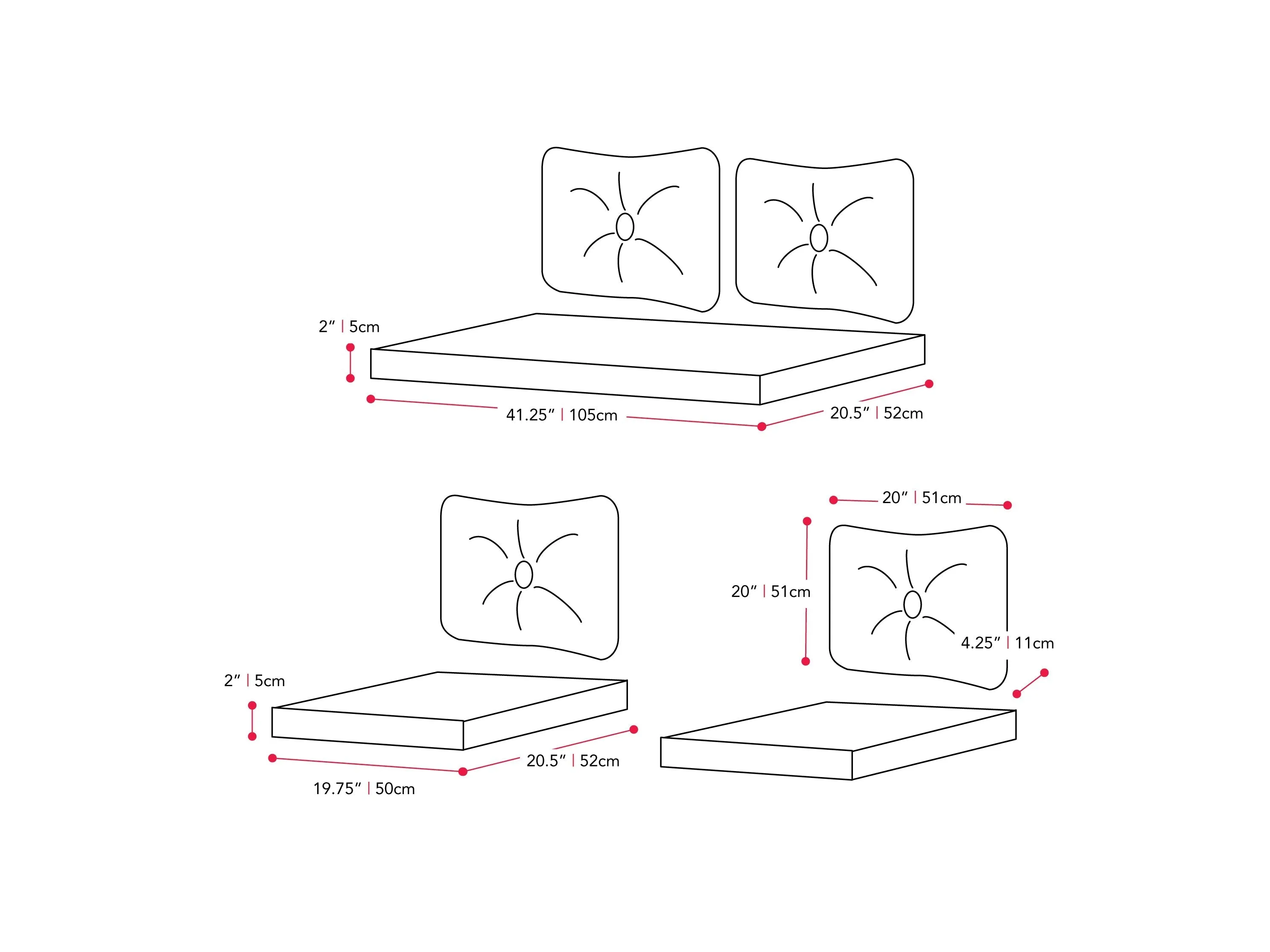 Light Blue Replacement Cushion Set 7pc