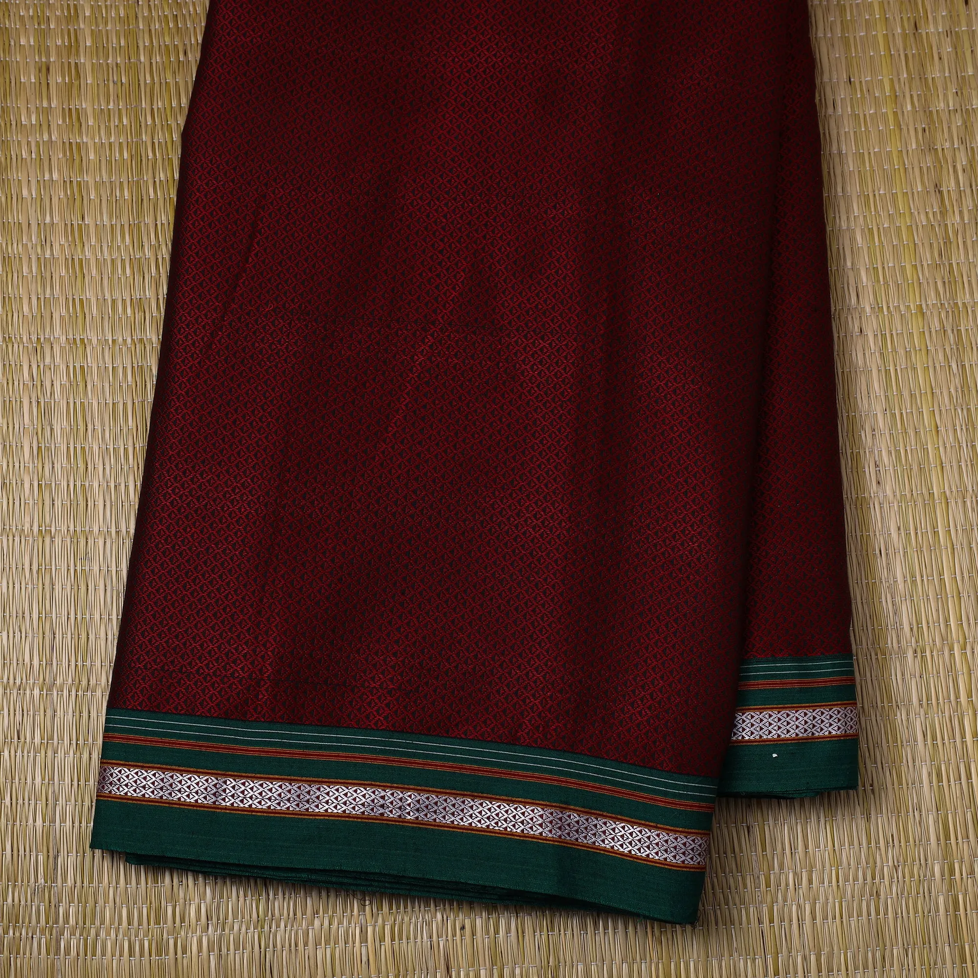 Maroon - Traditional Khun Weave Cotton Fabric 54