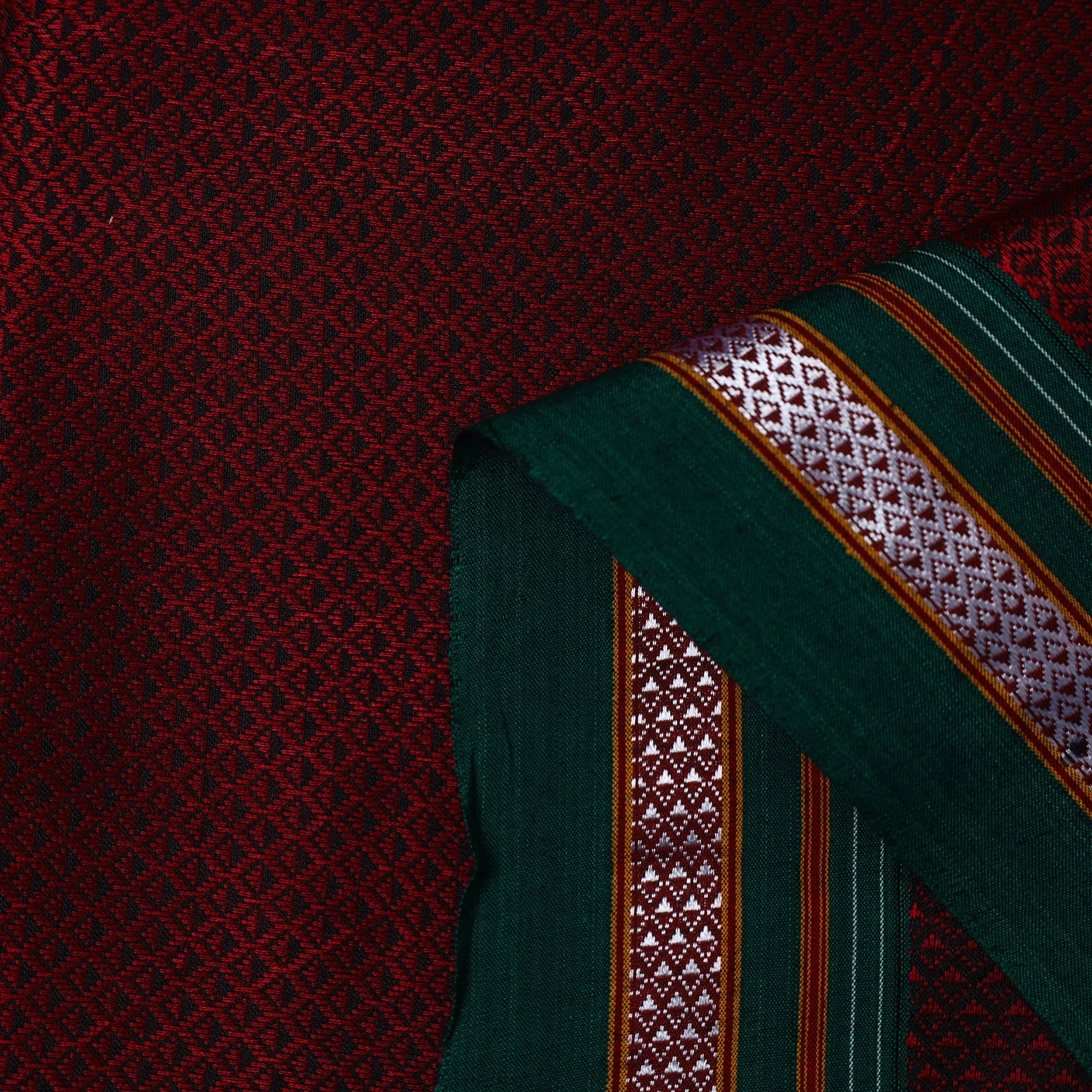 Maroon - Traditional Khun Weave Cotton Fabric 54