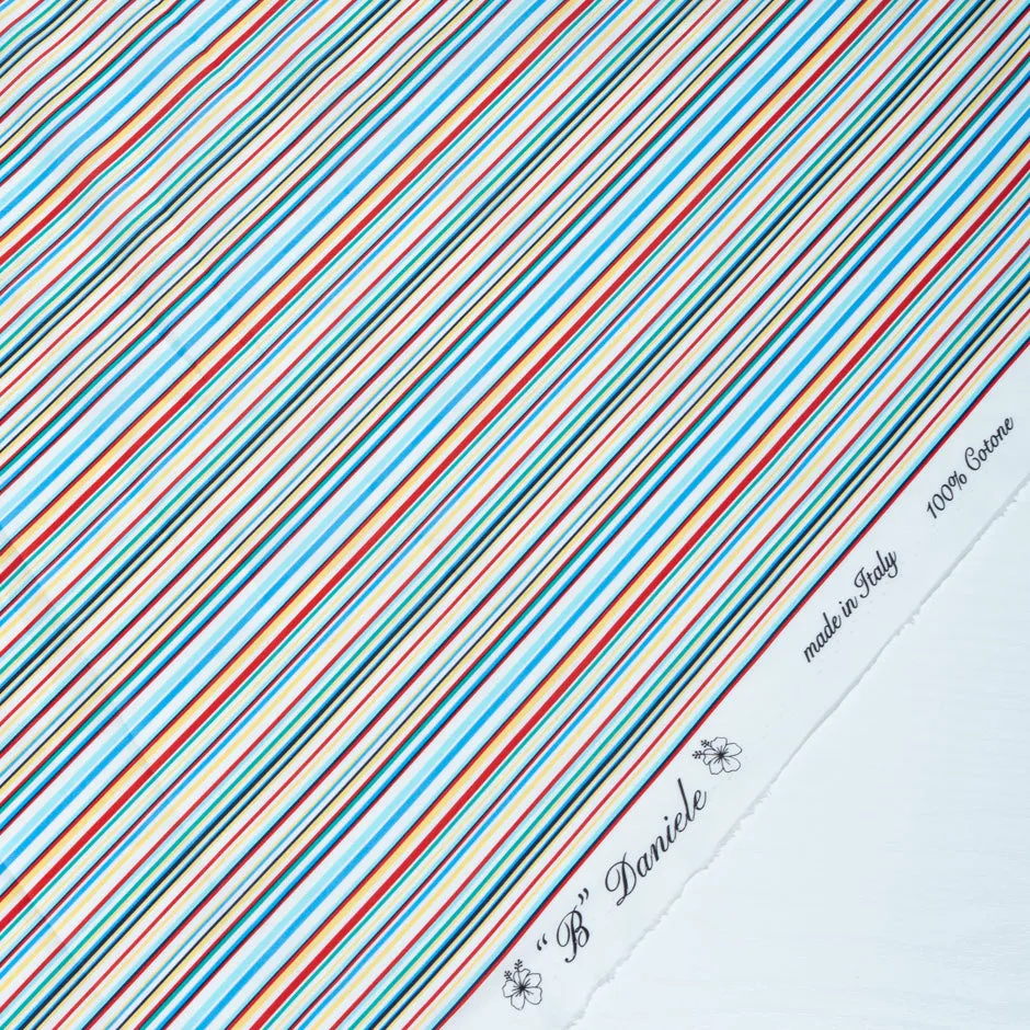 Multi-Coloured Striped Pure Cotton