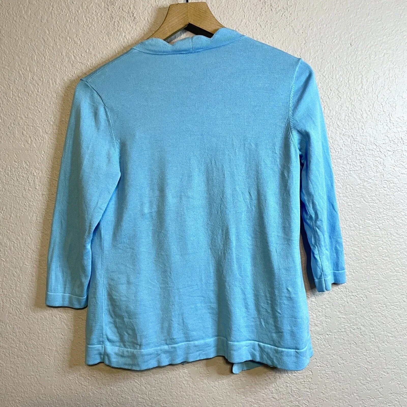 Open Front Scalloped Cardigan
