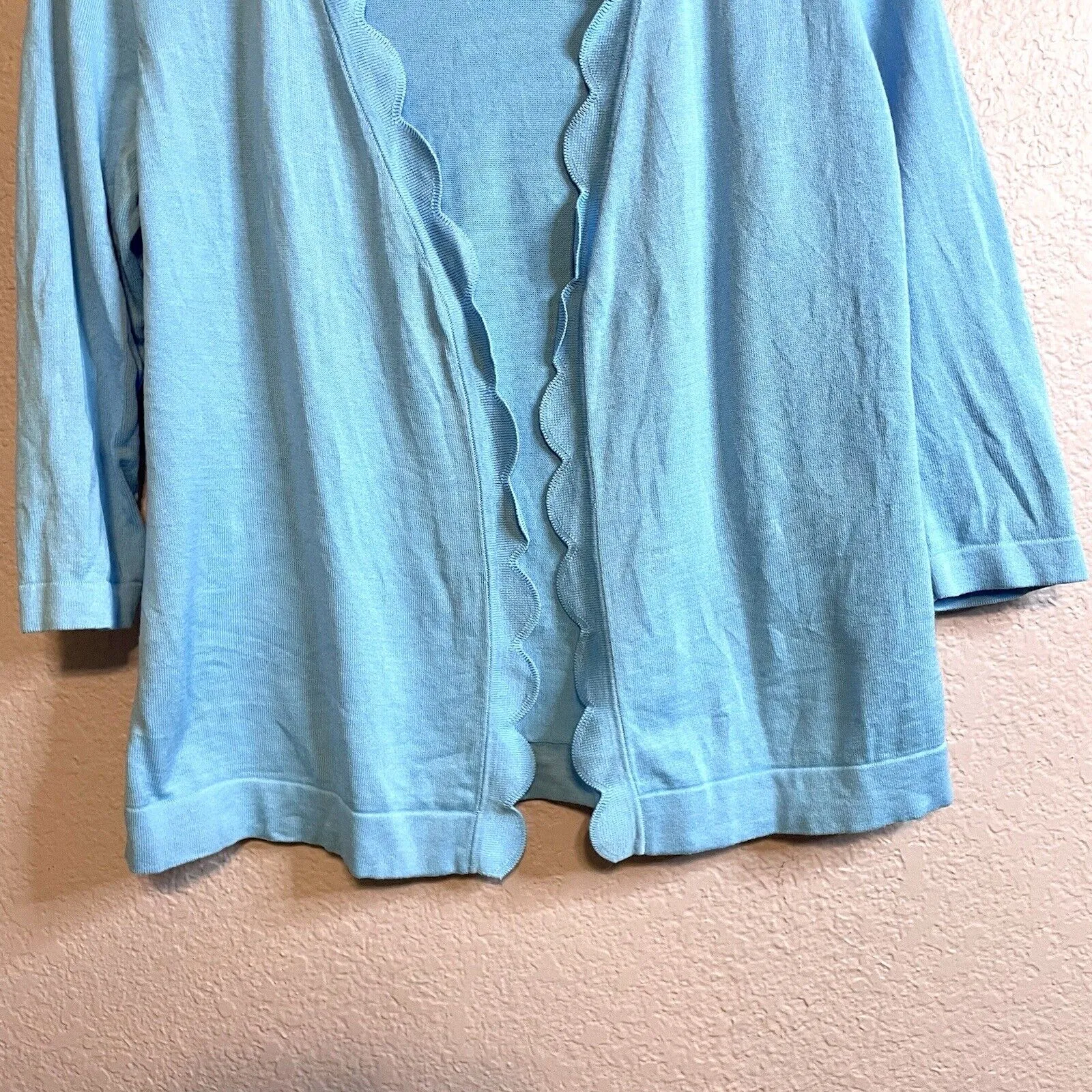 Open Front Scalloped Cardigan