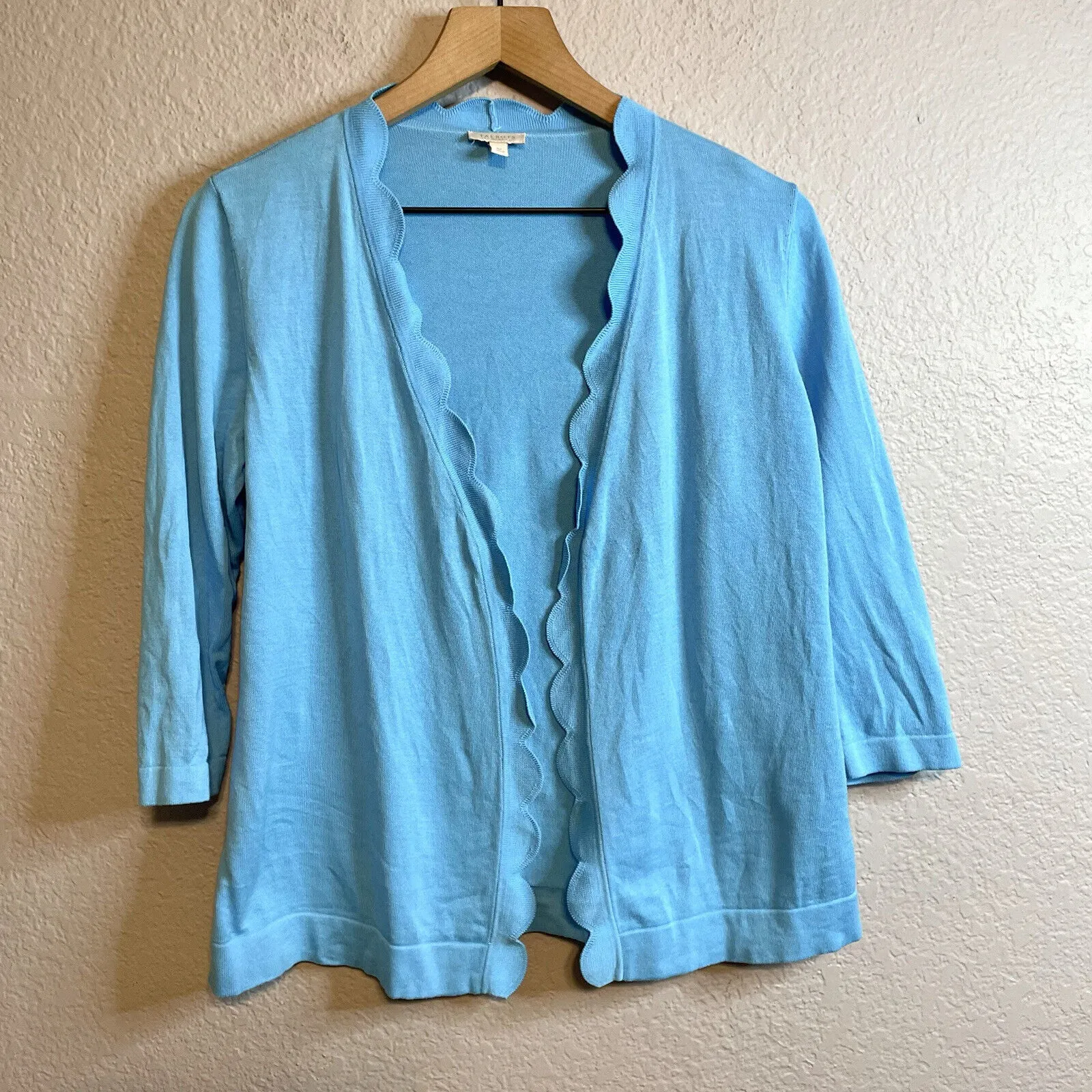 Open Front Scalloped Cardigan