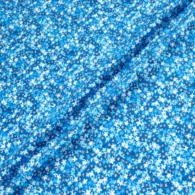 Petite Blue & White Floral Printed Pure Cotton