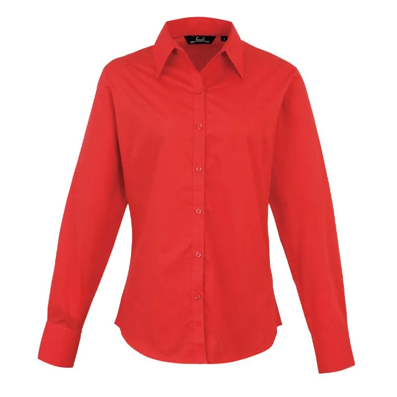 Premier Ladies Long Sleeve Poplin Blouse PR300 - Brights