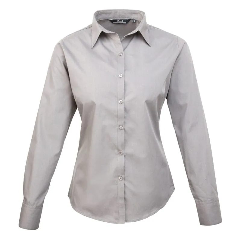 Premier Ladies Long Sleeve Poplin Blouse PR300 - Brights