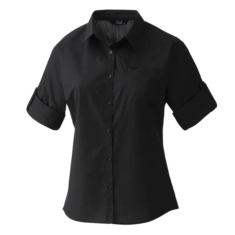 Premier Ladies Roll Sleeve Poplin Blouse PR306