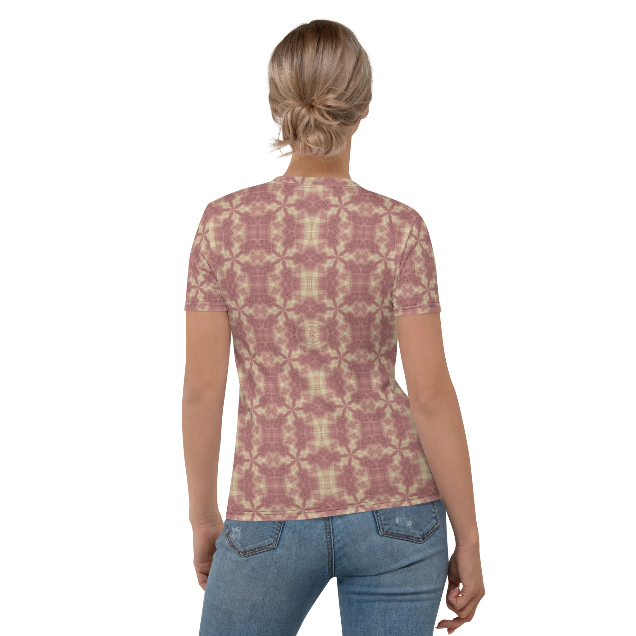 Recursia Argyle Rewired Women's Crew Neck T-Shirt In Pink