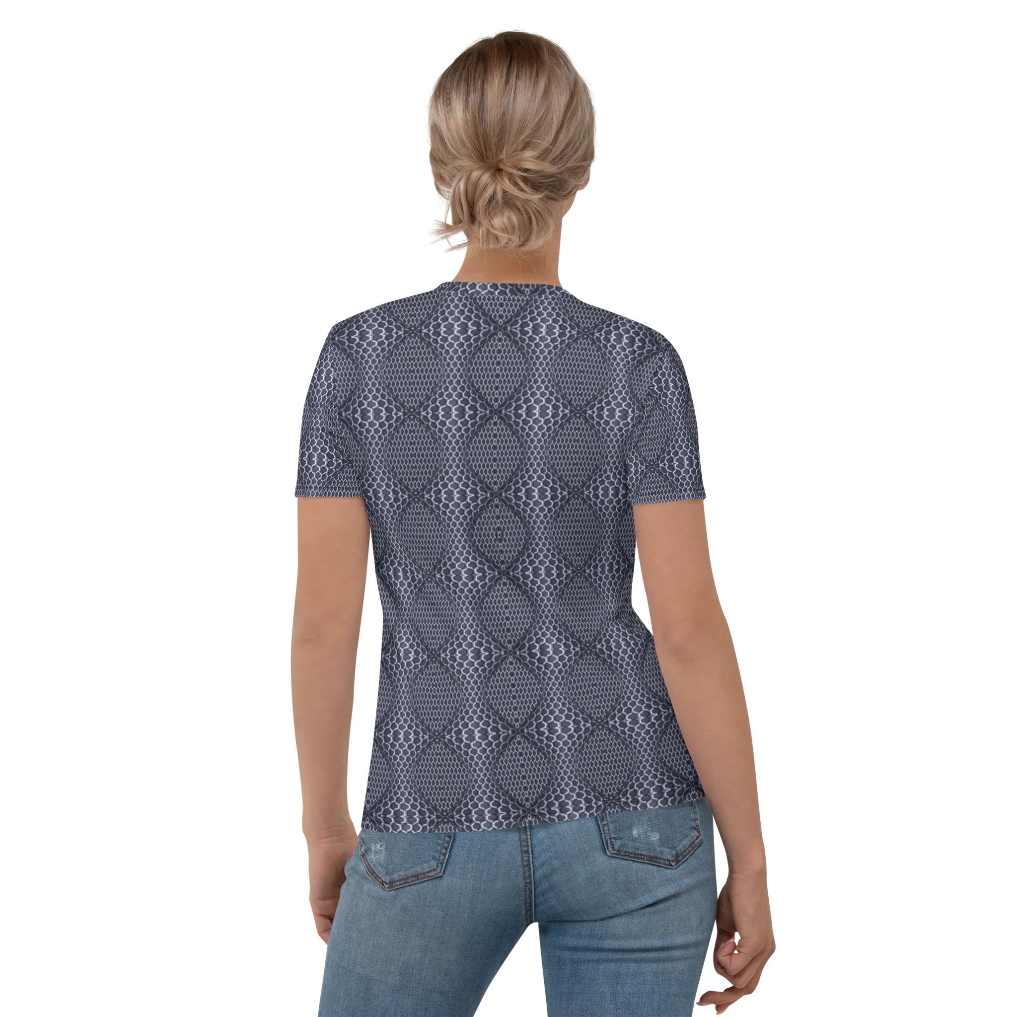 Recursia Illusions Game Women's Crew Neck T-Shirt In Blue