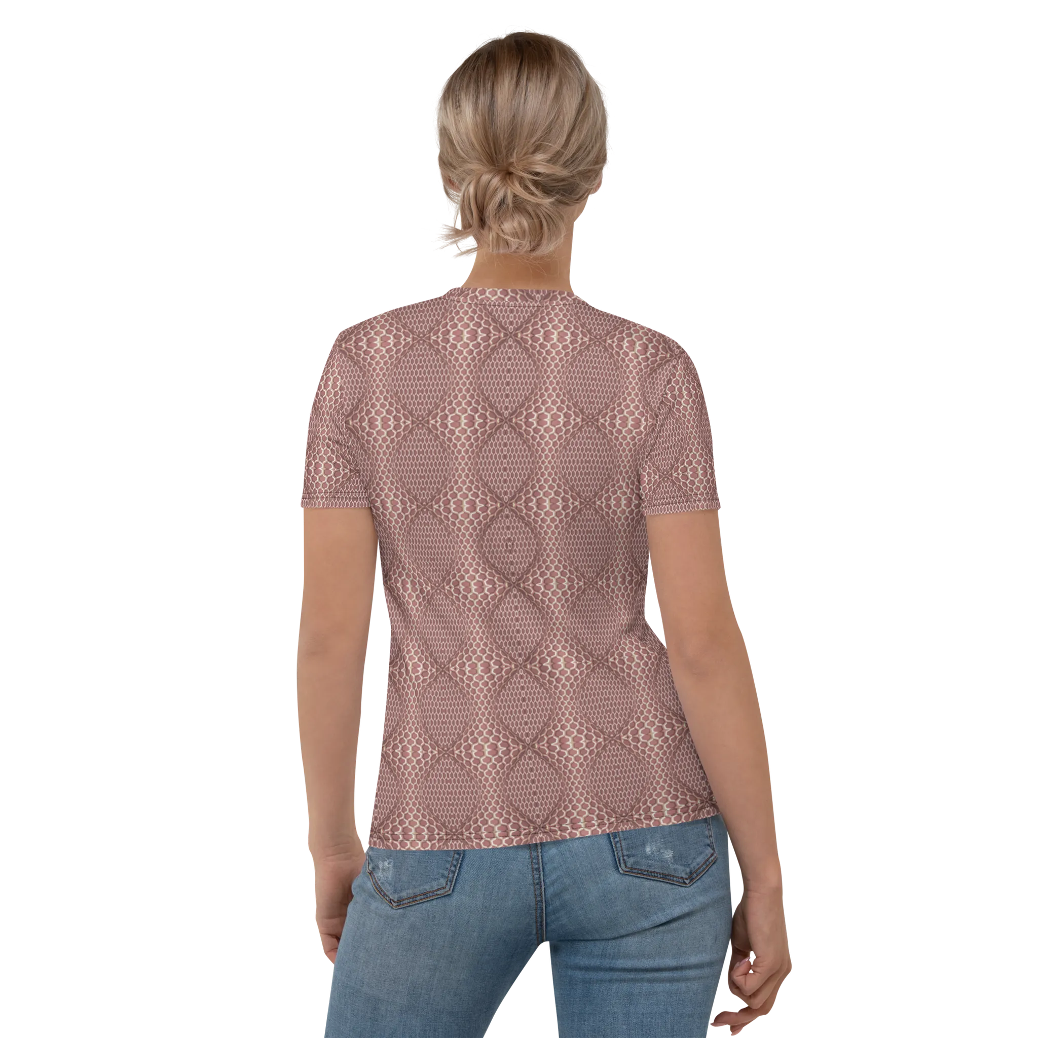Recursia Illusions Game Women's Crew Neck T-Shirt In Pink