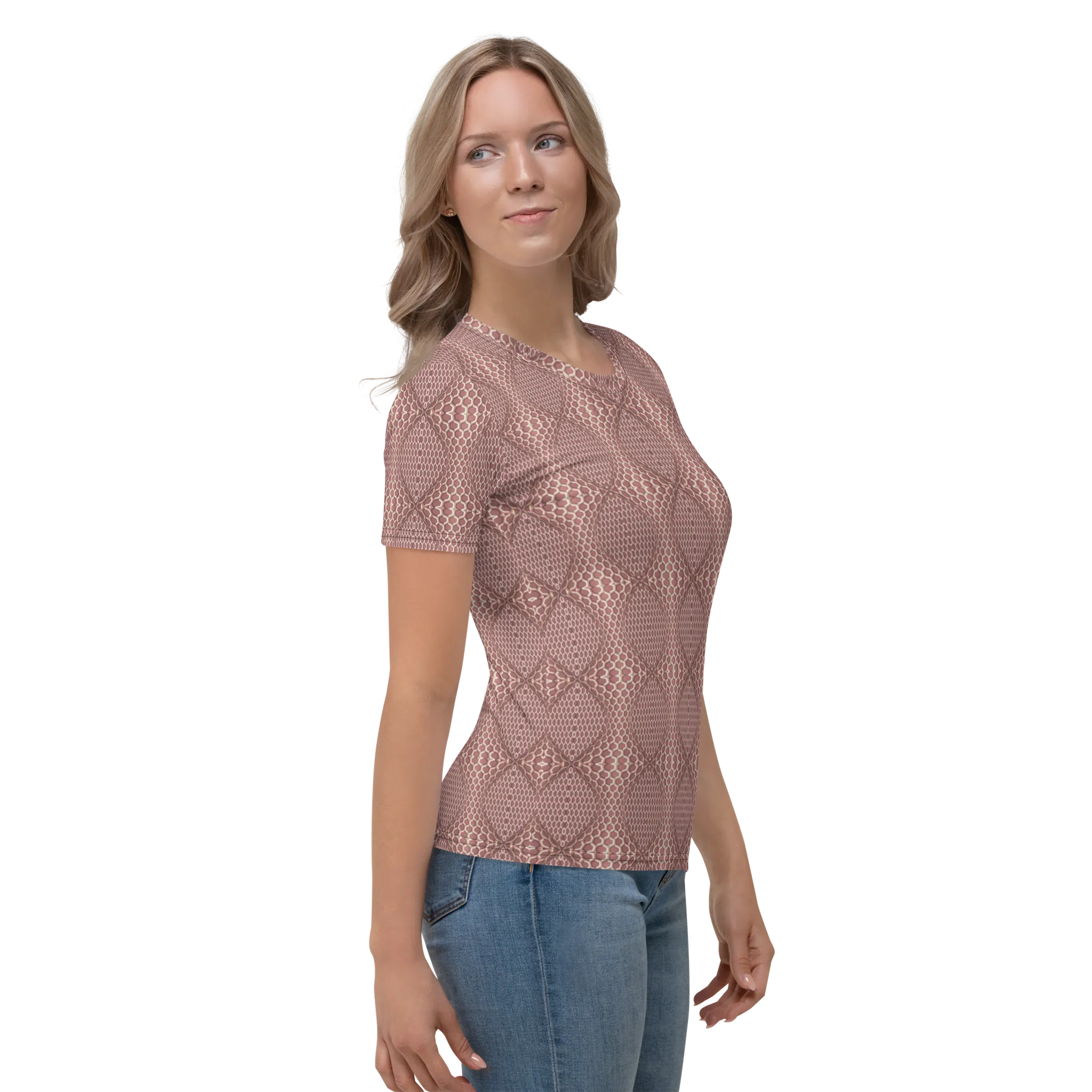 Recursia Illusions Game Women's Crew Neck T-Shirt In Pink