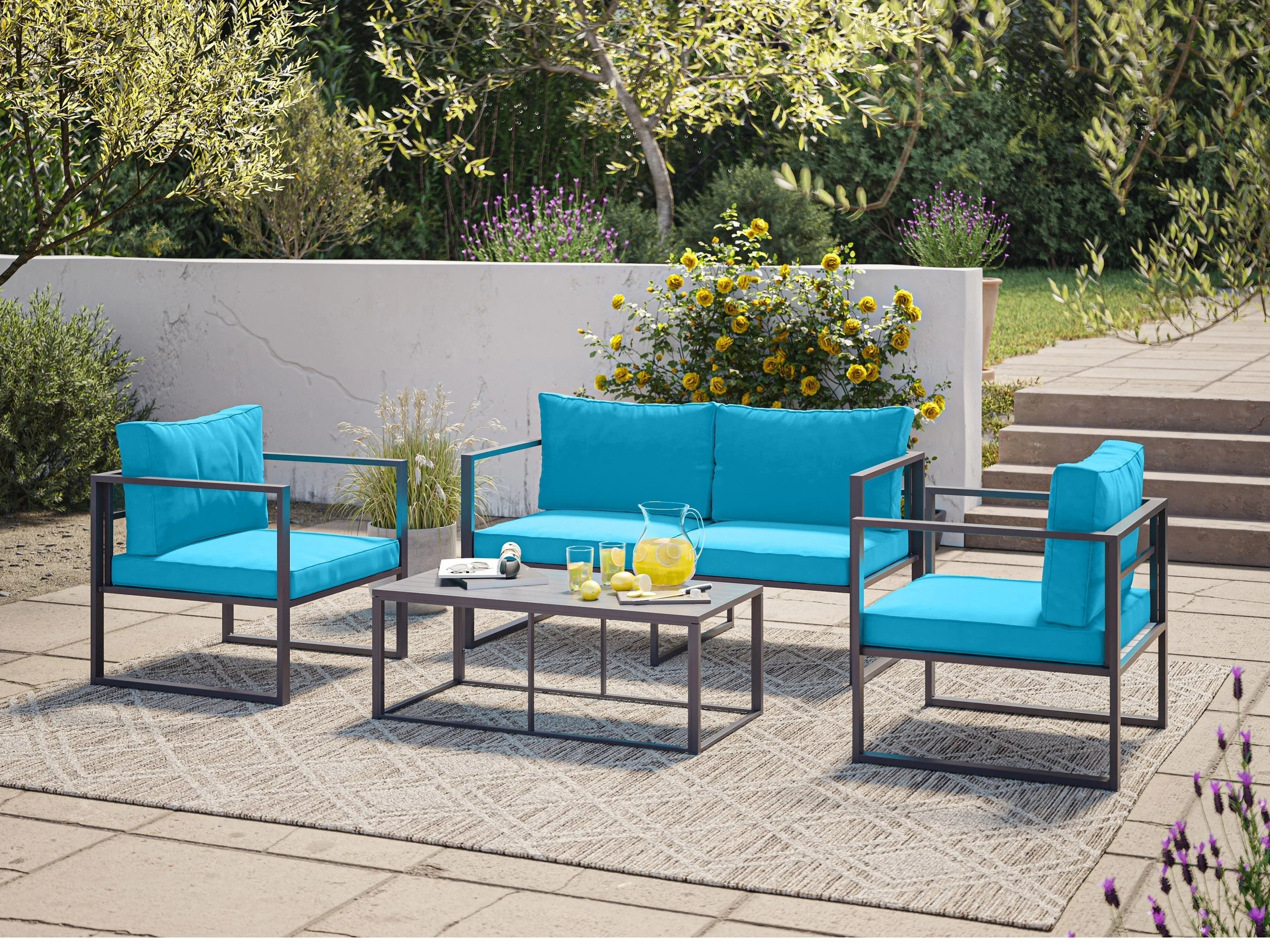 Turquoise 4-Piece Patio Set